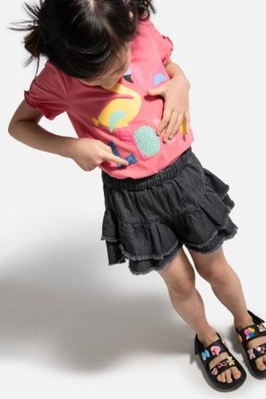 COCCODRILLO marškinėliai trumpomis rankovėmis TROPICAL STORY GIRL KIDS, rožiniai, WC5143203TGK-007-122, 122 cm 