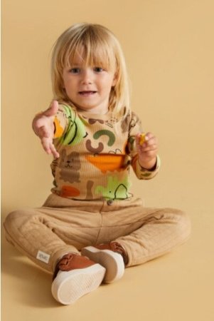 COCCODRILLO sportinės kelnės SMILE BOY NEWBORN, smėlio spalvos, ZC4121101SBN-002-062, 62 cm 