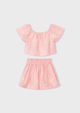 MAYORAL marškinėliai trumpomis rankovėmis ir sijonas, blossom, 3.947-59, cm 