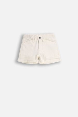 COCCODRILLO šortai JEANS COLLECTION GIRL, balti, WC5123301JCG-001-164, 164 cm 