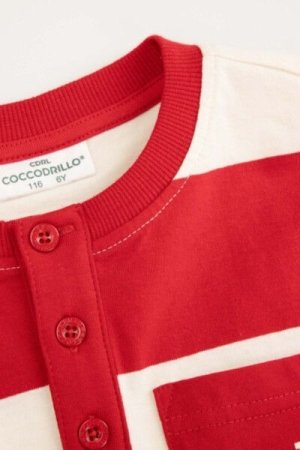 COCCODRILLO marškinėliai trumpomis rankovėmis ACADEMY BOY KIDS, raudoni, ZC4143101ABK-009-092, 92 cm 