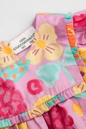 COCCODRILLO suknelė trumpomis rankovėmis MAXITROPIC GIRL NEWBORN, spalvota, WC5128201MGN-022-086, 86 cm 