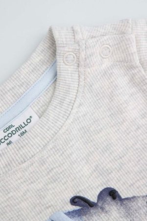 COCCODRILLO smėlinukas ilgomis rankovėmis SAGE TIME BOY NEWBORN, kreminis, WC5112102SBN-002-080, 80 cm 