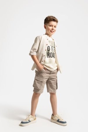 COCCODRILLO šortai WILD SAFARI BOY JUNIOR, kreminiai 