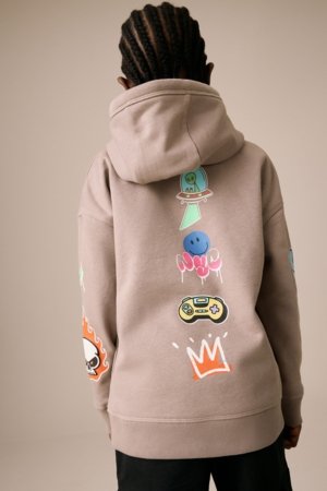 NEXT džemperis su gobtuvu, F19705, 116 cm