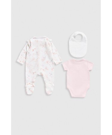 MOTHERCARE šliaužtinukas ilgomis rankovėmis, smėlinukas ir seilinukas, IF338 74 