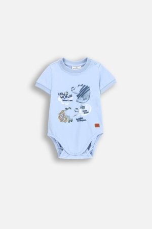 COCCODRILLO smėlinukas trumpomis rankovėmis SAGE TIME BOY NEWBORN, mėlynas 