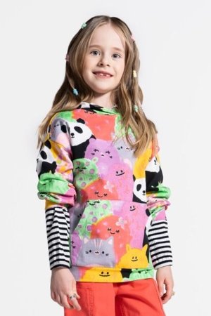 COCCODRILLO džemperis su gobtuvu REBEL GIRL KIDS, spalvotas, WC5132901RGK-022-122, 122 cm 
