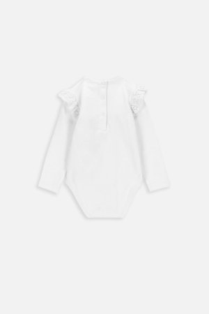 COCCODRILLO smėlinukas ilgomis rankovėmis NATURE GIRL NEWBORN, baltas, ZC3112104NGN-001 ZC3112104NGN-001-074