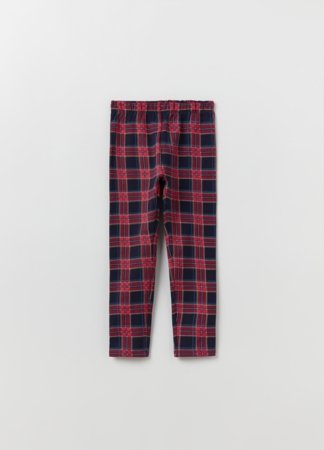 OVS 1 EN GIRL 3-10Y LEGGINGS 9-10 BLUE/RED CHECK 001911892 