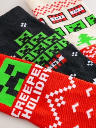 NEXT MINECRAFT kojinės, 3 vnt., W33710, cm 