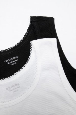 COCCODRILLO apatiniai marškinėliai be rankovių BASIC UNDERWEAR, multicoloured, 164/170 cm, 2 vnt., WC2407209BAU-022 WC2407209BAU-022-152