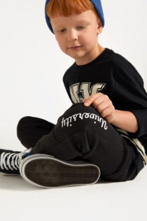 COCCODRILLO sportinės kelnės ACADEMY BOY KIDS, juodos, ZC4120201ABK-021-092, 92 cm 