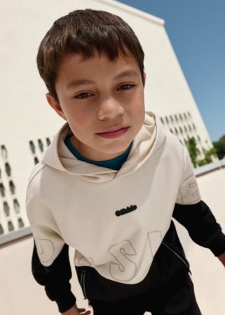 MAYORAL džemperis su gobtuvu, black, 6.411-54, 152  cm 