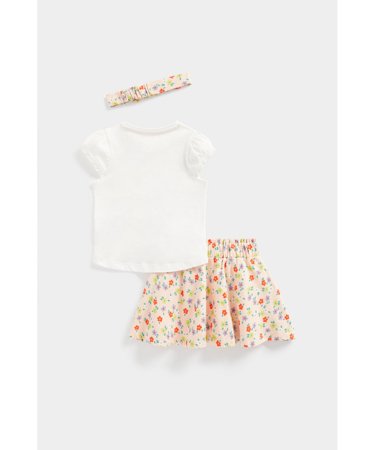 MOTHERCARE marškinėliai trumpomis rankovėmis, sijonas ir galvos juosta, EA544 620972