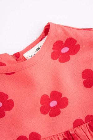 COCCODRILLO suknelė ilgomis rankovėmis NOSTALGIC MEADOW GIRL NEWBORN, rožinė, WC5128101NGN-025-086, 86 cm 