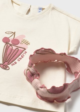 MAYORAL galvos juosta, marškinėliai trumpomis rankovėmis ir tamprės, peony, 1.750-37, 86  cm 