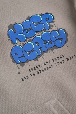 COCCODRILLO džemperis su gobtuvu, pilkas, cm 