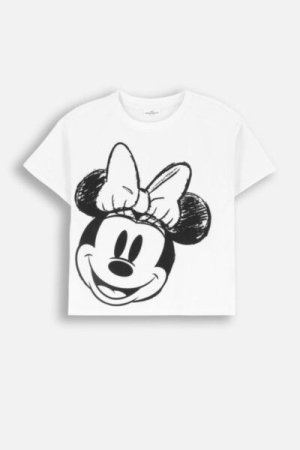 COCCODRILLO marškinėliai LICENCE GIRL DISNEY, balti, ZC4143204LGD-001-164, 164 cm 