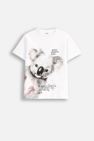 COCCODRILLO marškinėliai trumpomis rankovėmis EVERYDAY UNISEX A, balti, WC5143201VUA-001-152, 152 cm 