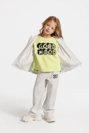 COCCODRILLO sportinės kelnės CARTOONS GIRL KIDS, pilkos, ZC4120201CGK-019-122, 122 cm 