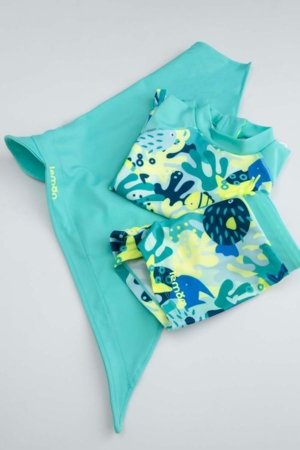 LEMON maudymosi kostiumėlis ir kepurė, žalias, WL6376801SWB-022-092, 92 dydis 