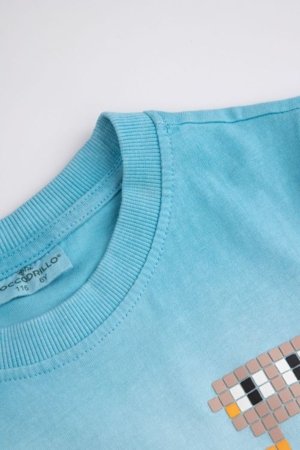 COCCODRILLO marškinėliai trumpomis rankovėmis, mėlyni, WC6143205MBK-022-092, 92 cm 