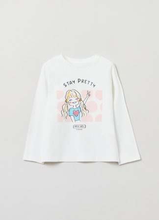 OVS GIRL3-10Y T-SHIRTS L/S 2M 4-5 WHITE 001892940 