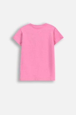COCCODRILLO marškinėliai trumpomis rankovėmis EVERYDAY GIRL B, tamsiai rožini, WC5143211VGB-008-152, 152 cm 