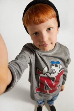 COCCODRILLO marškinėliai ilgomis rankovėmis ACADEMY BOY KIDS, pilki, ZC4143102ABK-019-092, 92 cm 