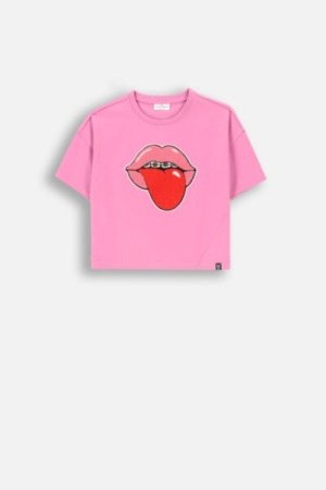 COCCODRILLO marškinėliai MYSTIC NATURE GIRL JUNIOR, rožiniai, ZC4143202MGJ-007-164, 164 cm