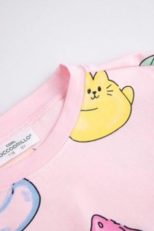 COCCODRILLO marškinėliai ilgomis rankovėmis, rožiniai, WC6143102SGK-007-098, 98 cm 