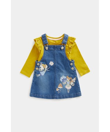 MOTHERCARE marškinėliai ilgomis rankovėmis ir sarafanas, FA904 
