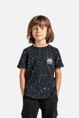 COCCODRILLO marškinėliai WORLD OF PIXEL BOY KIDS, juodi, ZC4143201WBK-021-122, 122 cm 