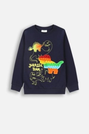 COCCODRILLO marškinėliai DIGITAL BOY KIDS, tamsiai mėlyni, ZC4143104DBK-015-122, 122 cm