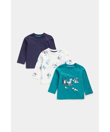 MOTHERCARE marškinėliai ilgomis rankovėmis, FD601 3vnt.,  