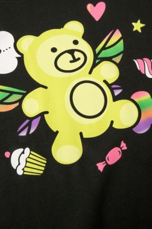 COCCODRILLO marškinėliai ilgomis rankovėmis JOYFUL PUNK KIDS, juodi, WC4143102JPK-021-0 
