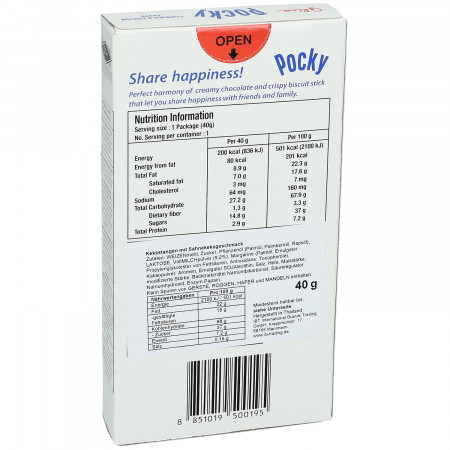 POCKY lazdelės Cookies Creme 40g, MIX0026 MIX0026