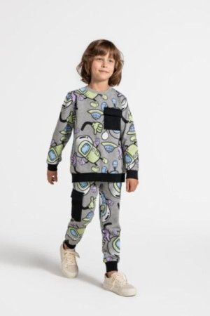 COCCODRILLO džemperis WORLD OF PIXEL BOY KIDS, pilkas, ZC4132101WBK-019-122, 122 cm 
