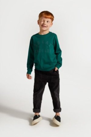 COCCODRILLO marškinėliai ilgomis rankovėmis ACADEMY BOY KIDS, žali, ZC4143103ABK-011-122, 122 cm 