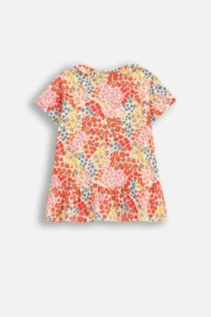 COCCODRILLO marškinėliai trumpomis rankovėmis NOSTALGIC MEADOW GIRL KIDS, spalvoti, WC5143201NGK-022-122, 122 cm 