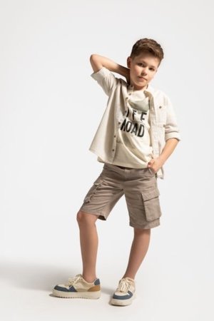COCCODRILLO šortai WILD SAFARI BOY JUNIOR, kreminiai 