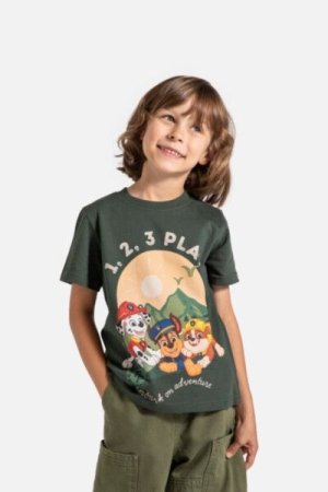 COCCODRILLO marškinėliai LICENCE BOY DISNEY, žali, ZC4143201LBD-011-122, 122 cm 