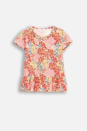 COCCODRILLO marškinėliai trumpomis rankovėmis NOSTALGIC MEADOW GIRL KIDS, spalvoti, WC5143201NGK-022-122, 122 cm 