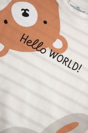 COCCODRILLO marškinėliai ilgomis rankovėmis, kreminiai, 