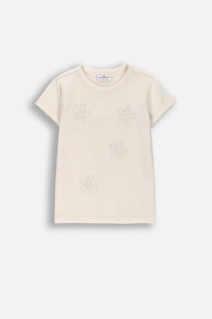 COCCODRILLO marškinėliai trumpomis rankovėmis, kreminiai, WC6143202FGK-003-110 