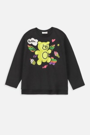 COCCODRILLO marškinėliai ilgomis rankovėmis JOYFUL PUNK KIDS, juodi, WC4143102JPK-021-0 