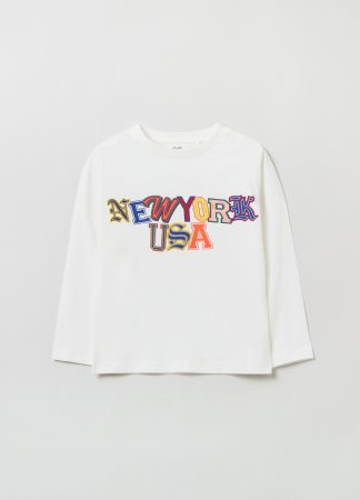 OVS BOY3-10Y T-SHIRT L/S 2M 6-7 WHITE 001834313 