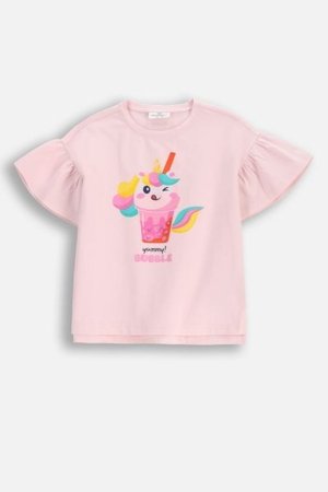 COCCODRILLO marškinėliai trumpomis rankovėmis HAPPY RETRO GIRL KIDS, rožiniai, WC5143201HGK-007-122, 122 cm 