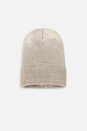 COCCODRILLO kepurė ACCESSORIES AUTUMN GIRL, smėlio spalvos, ZC3364304AAG-002 ZC3364304AAG-002-050